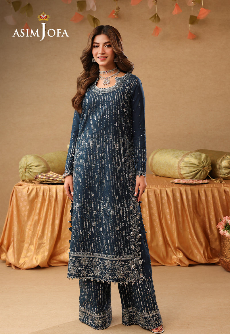 AJULIF-09 Embroidered Boski Silk Unstitched 2 Pcs
