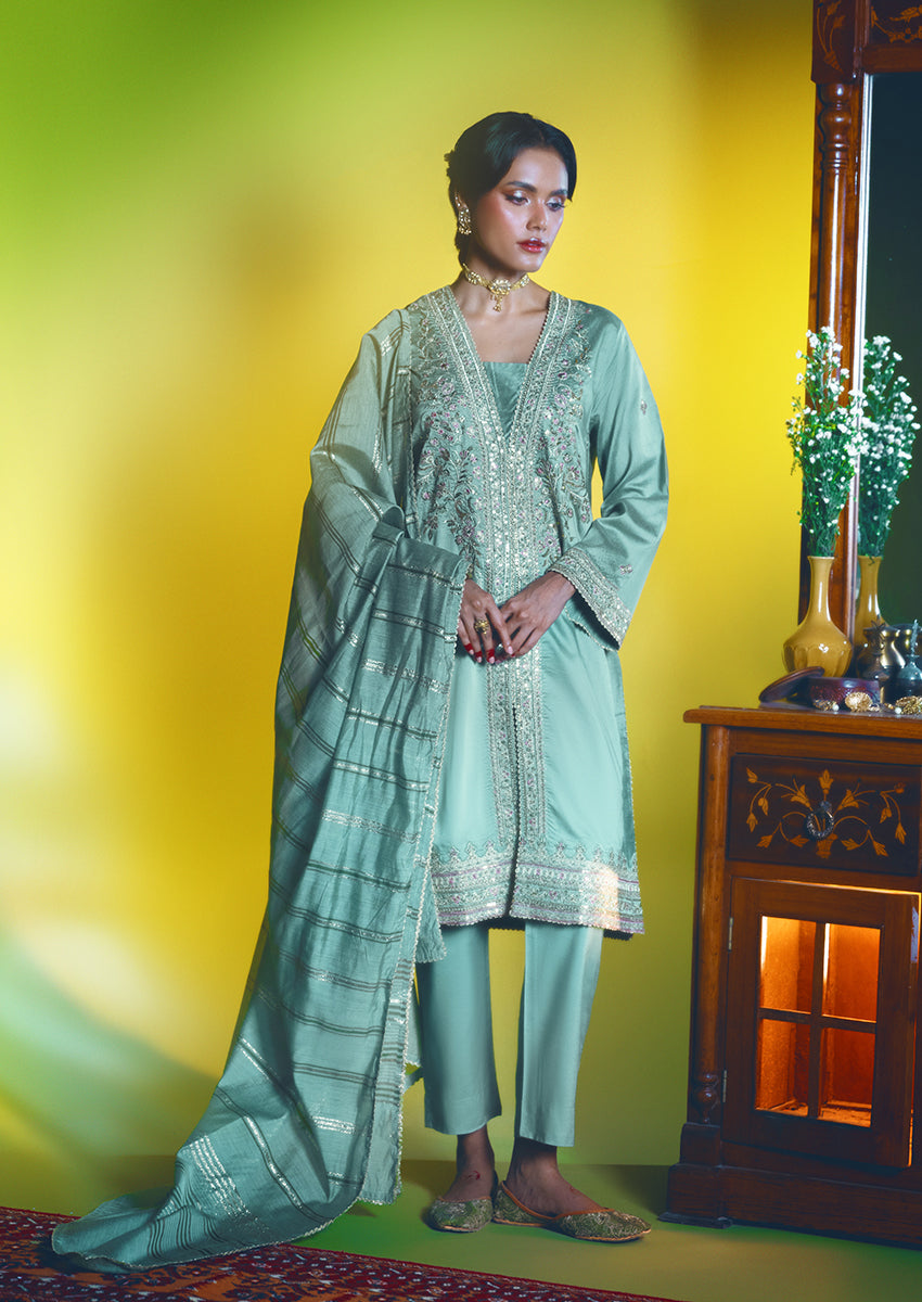Green-Cotton-Silk-3 Piece (WP3PSFW25F10N3)