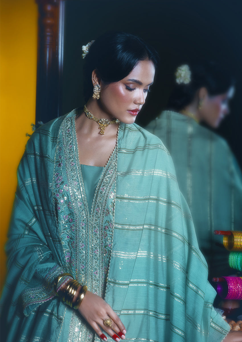 Green-Cotton-Silk-3 Piece (WP3PSFW25F10N3)