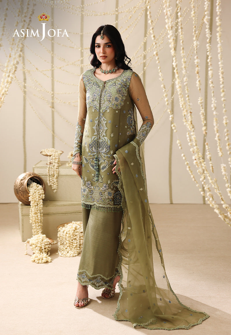 AJUFC-24 Embroidered Organza Unstitched 3 Pcs