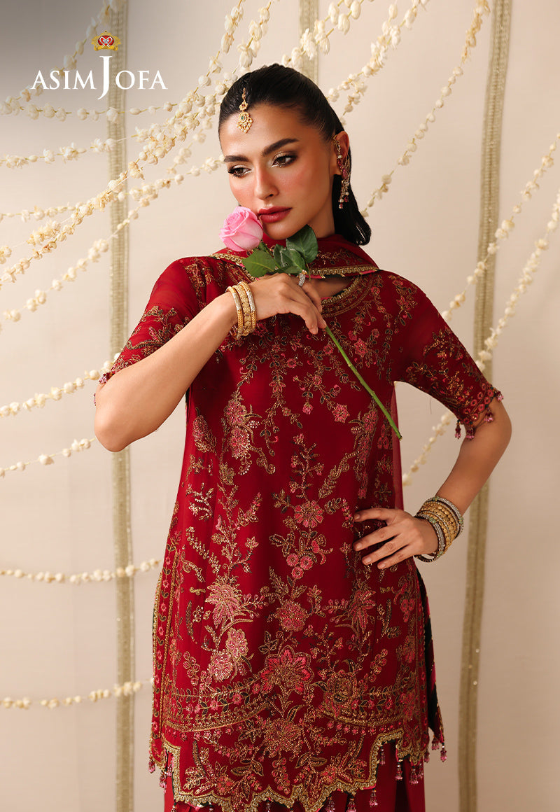 AJUFC-25 Embroidered Chiffon Unstitched 3 Pcs