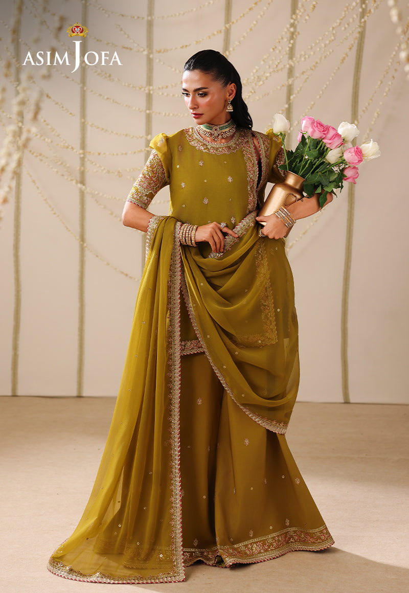 AJUFC-18 Embroidered Chiffon Unstitched 3 Pcs