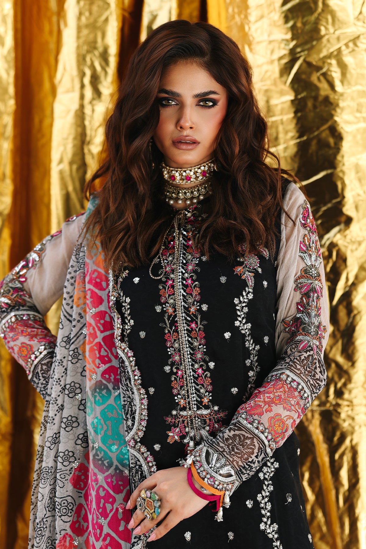 3-pc Unstitched Chiffon Collection VSL25-24