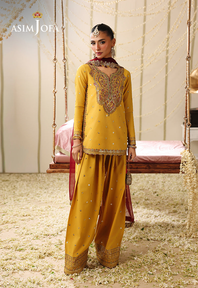 AJUFC-16 Embroidered Boski Silk Unstitched 3 Pcs