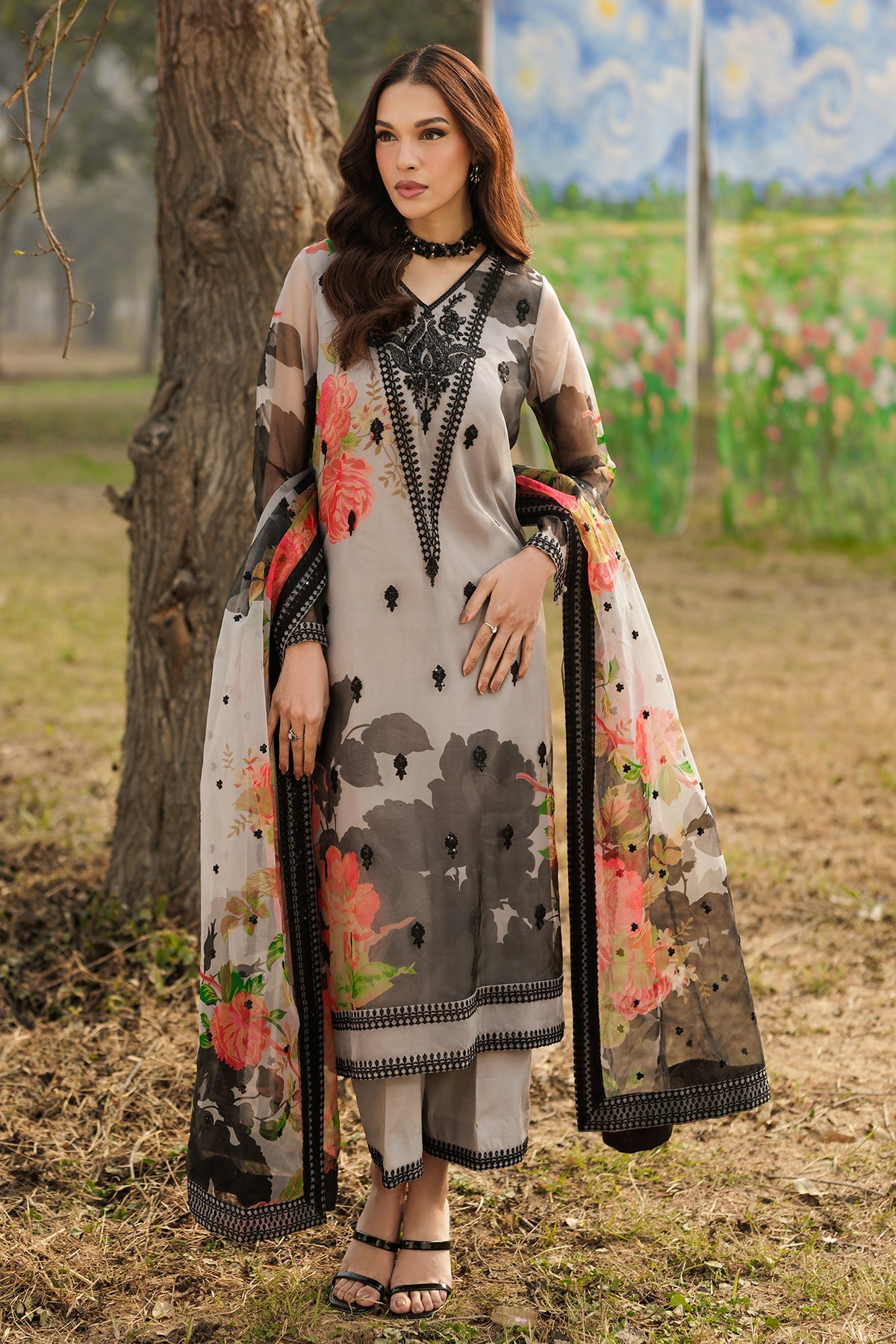 3-PC Embroidered Organza CMA-6-174