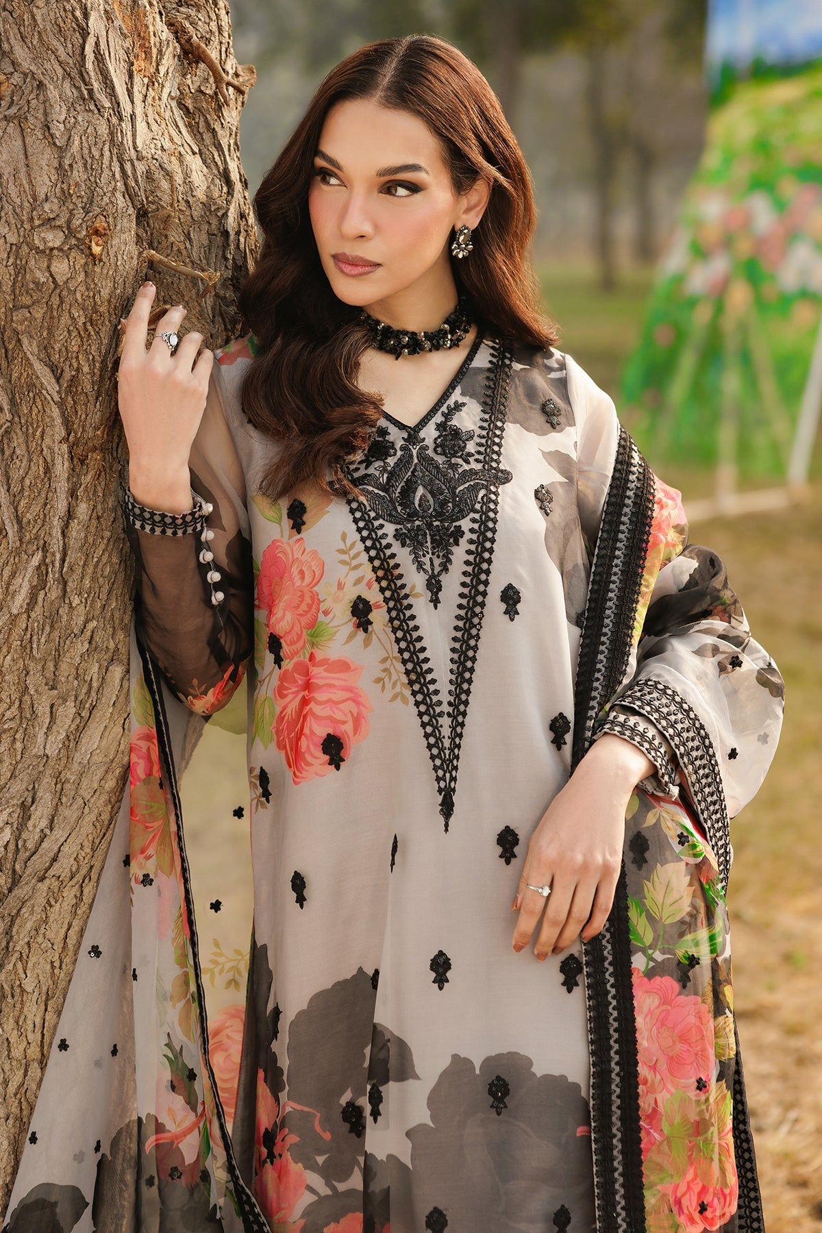 3-PC Embroidered Organza CMA-6-174