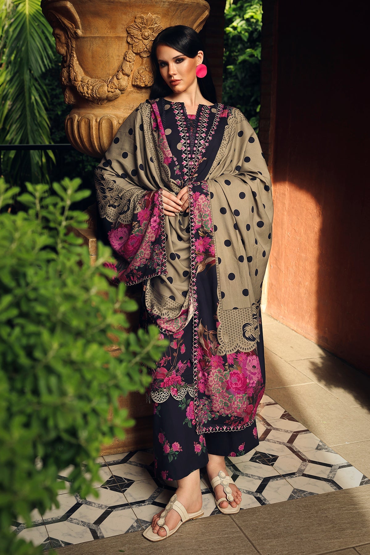 3-PC Stitched Embroidered Linen Collection CCW7-08P