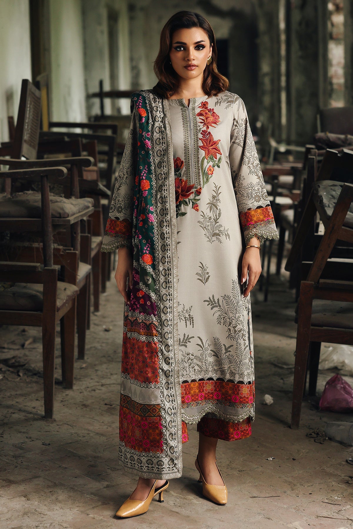 3-pc Unstitched Embroidered Staple DSCW5-05