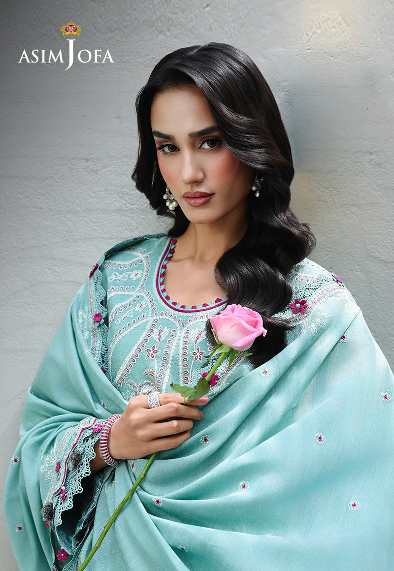 AJULC-09 Embroidered Paper Cotton Unstitched 3 Pcs