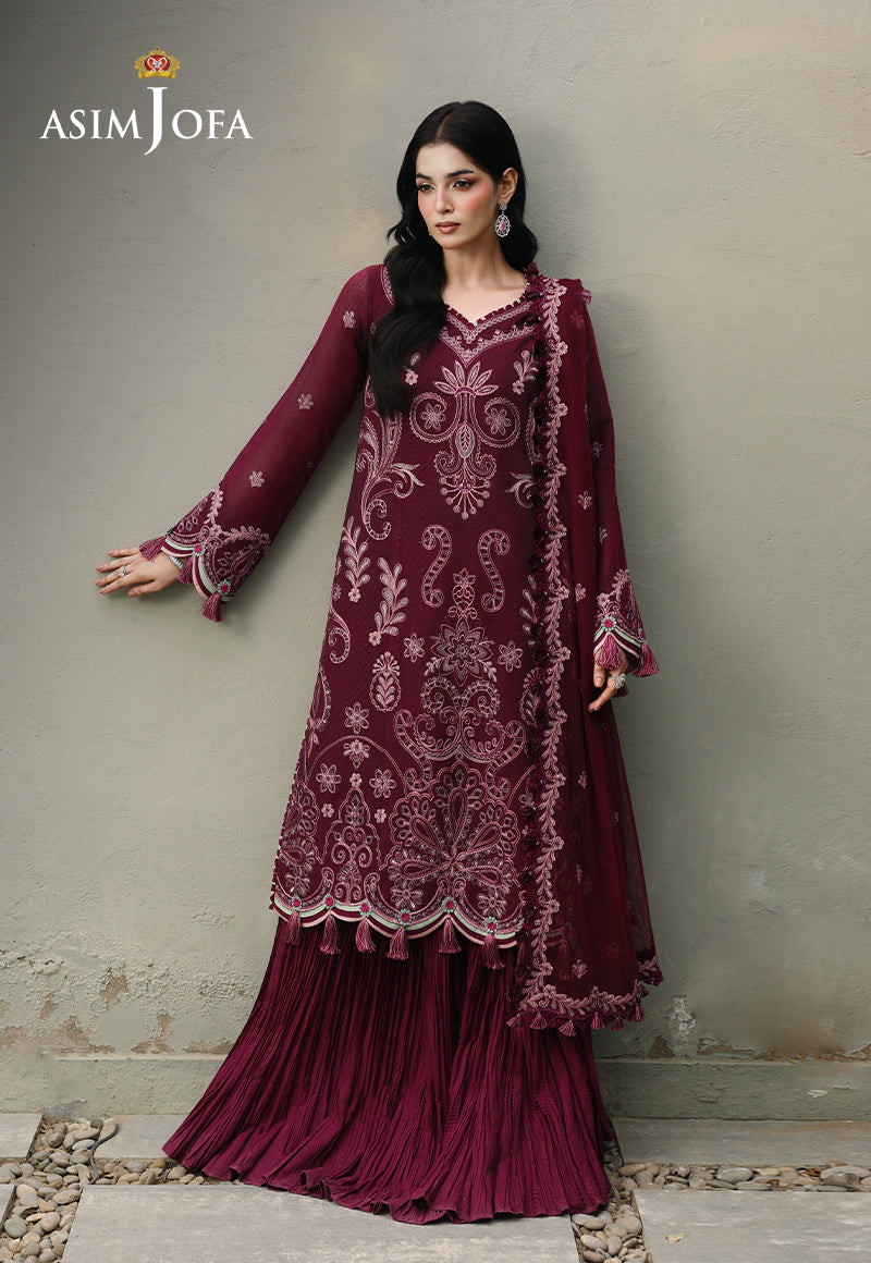 AJULC-10 Embroidered Paper Cotton Unstitched 3 Pcs