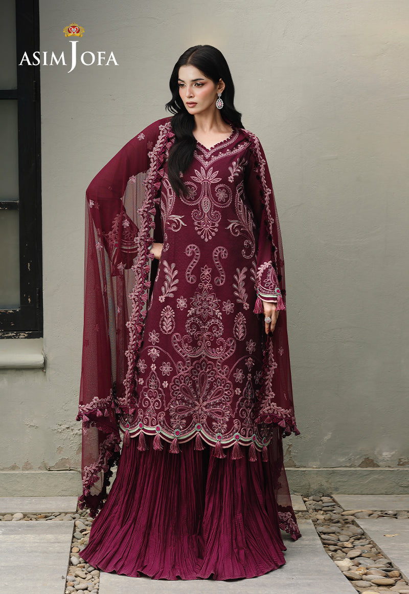 AJULC-10 Embroidered Paper Cotton Unstitched 3 Pcs