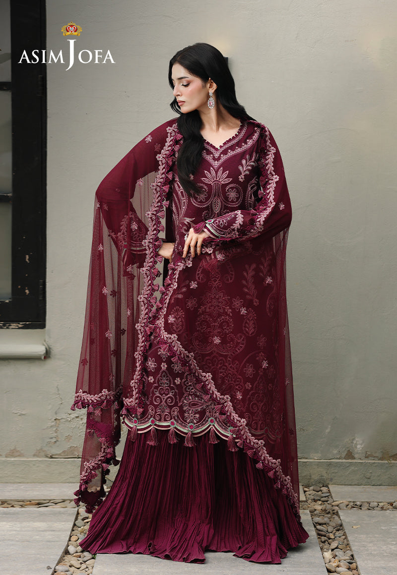 AJULC-10 Embroidered Paper Cotton Unstitched 3 Pcs
