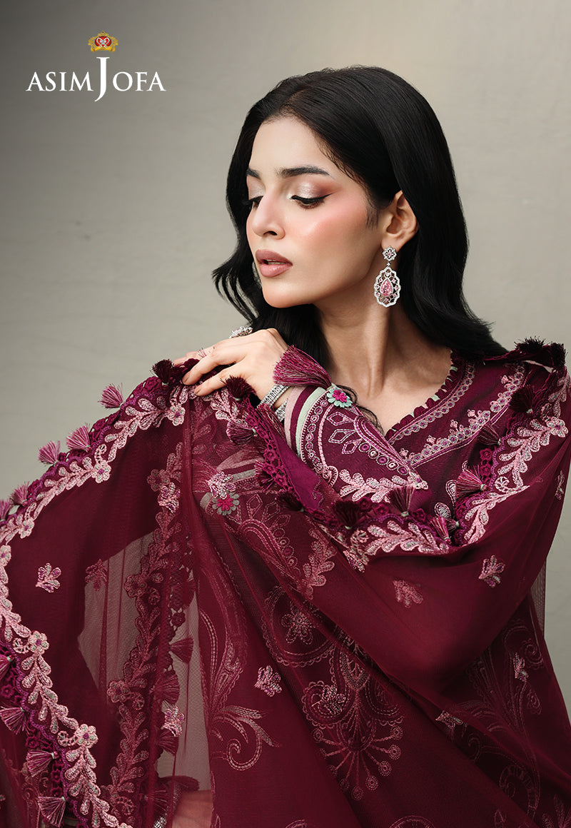 AJULC-10 Embroidered Paper Cotton Unstitched 3 Pcs