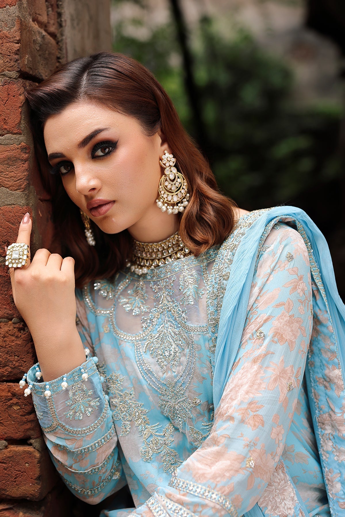 3-Pc Unstitched Embroidered Printed Chiffon Collection VSL6-15