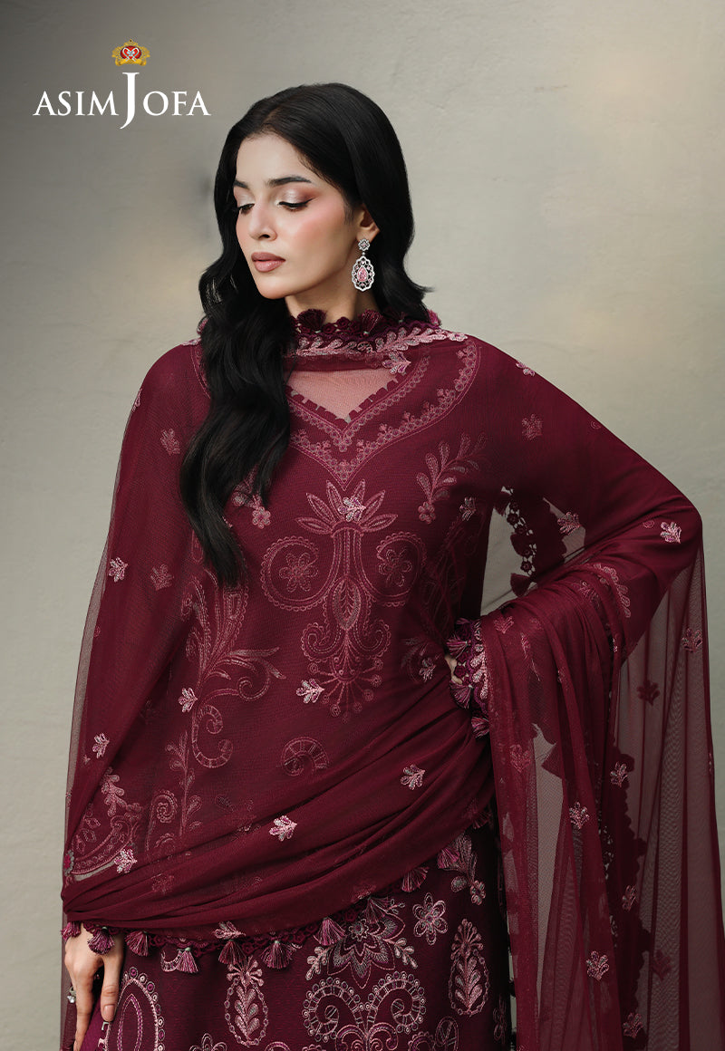 AJULC-10 Embroidered Paper Cotton Unstitched 3 Pcs
