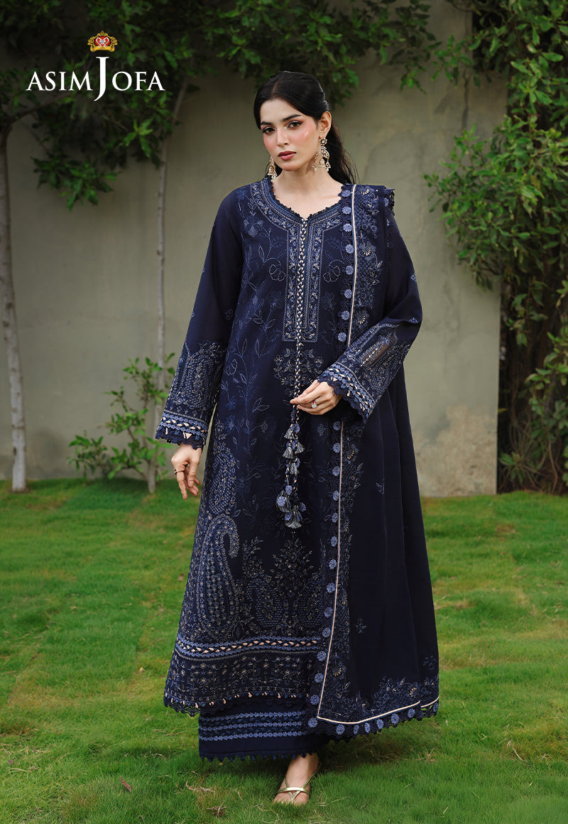 AJULC-07 Embroidered Chikankari Unstitched 3 Pcs
