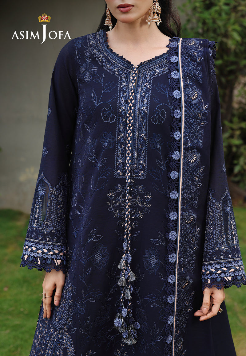 AJULC-07 Embroidered Paper Cotton Unstitched 3 Pcs