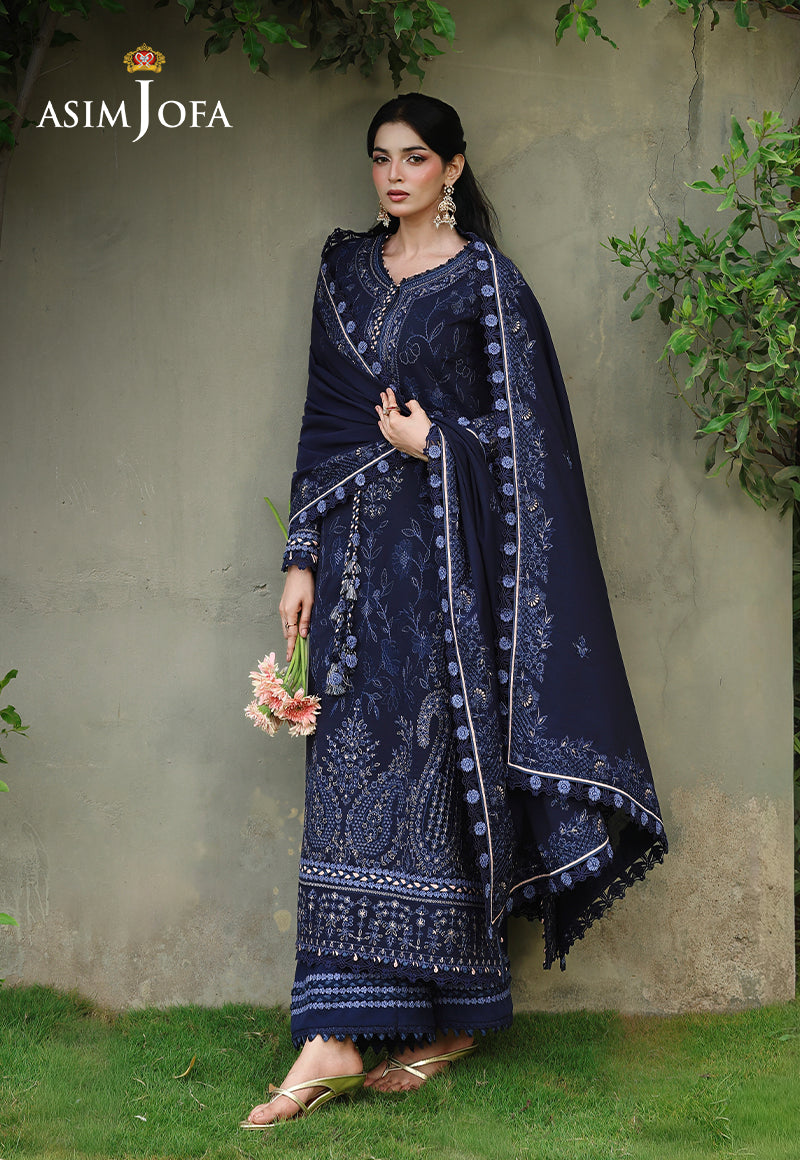 AJULC-07 Embroidered Paper Cotton Unstitched 3 Pcs