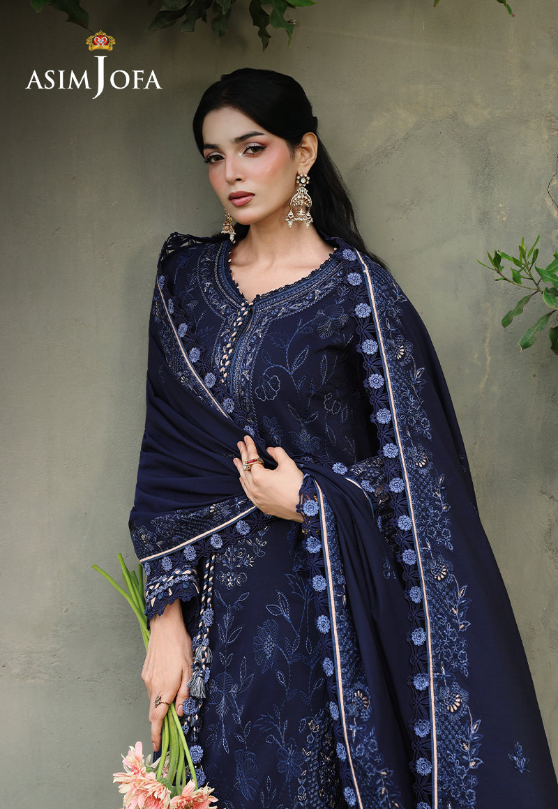 AJULC-07 Embroidered Paper Cotton Unstitched 3 Pcs