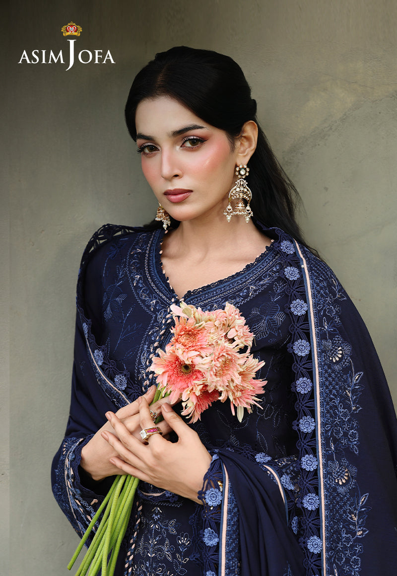 AJULC-07 Embroidered Paper Cotton Unstitched 3 Pcs