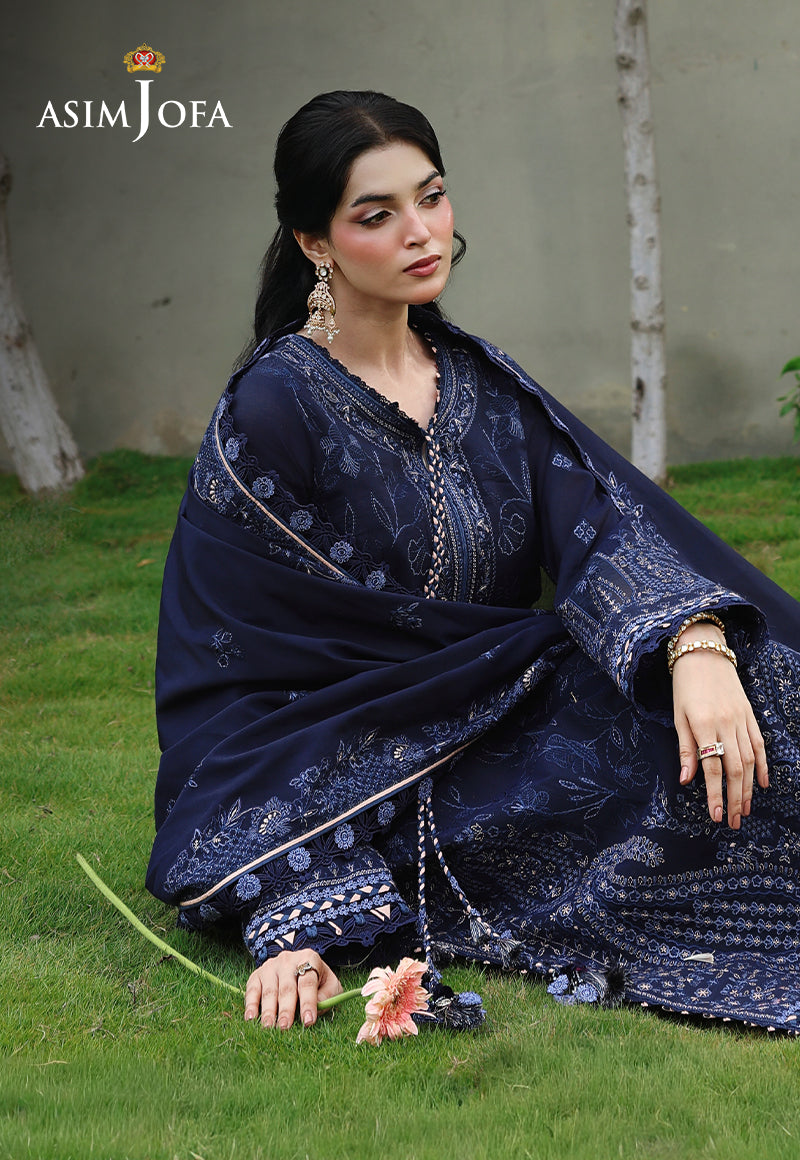AJULC-07 Embroidered Paper Cotton Unstitched 3 Pcs