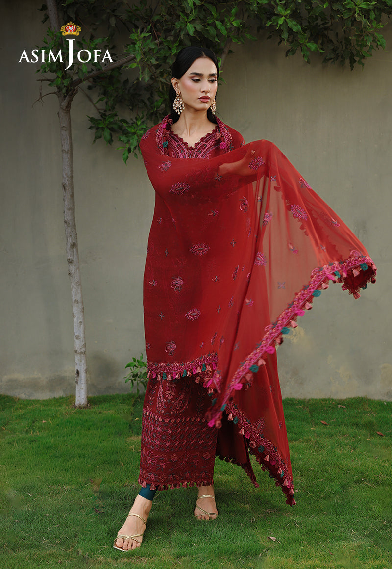 AJULC-05 Embroidered Paper Cotton Unstitched 3 Pcs