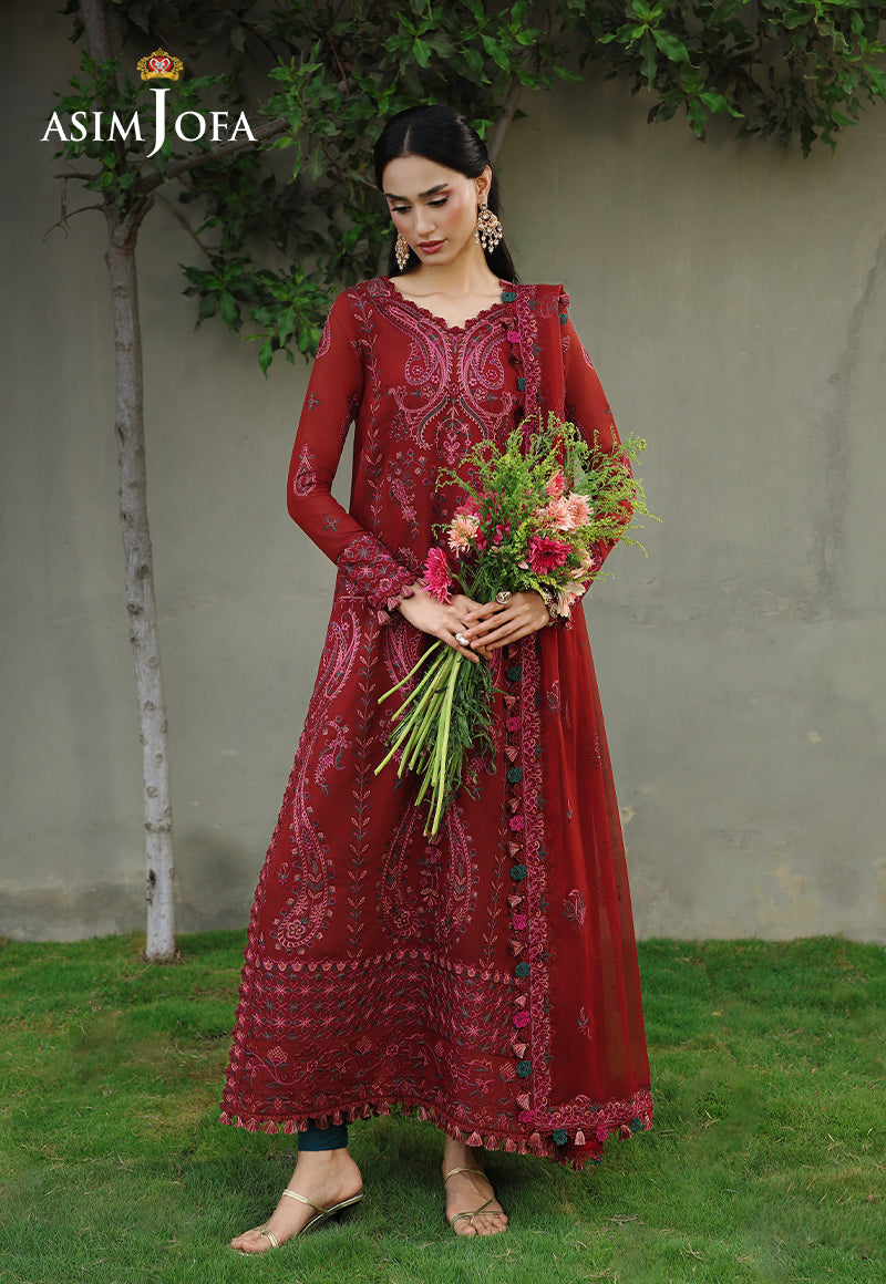AJULC-05 Embroidered Paper Cotton Unstitched 3 Pcs