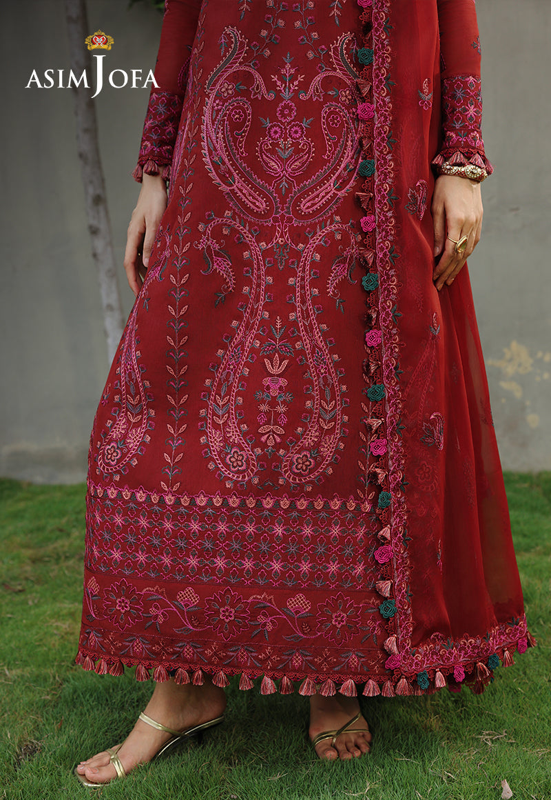 AJULC-05 Embroidered Paper Cotton Unstitched 3 Pcs