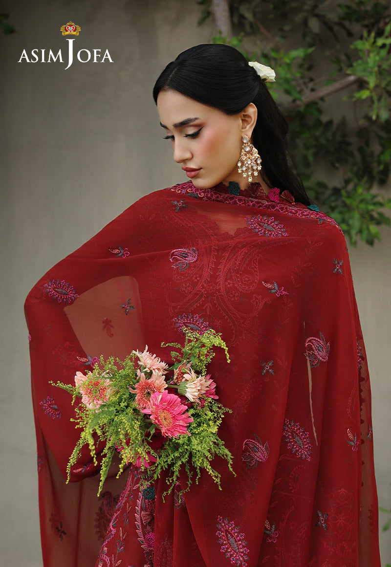 AJULC-05 Embroidered Paper Cotton Unstitched 3 Pcs