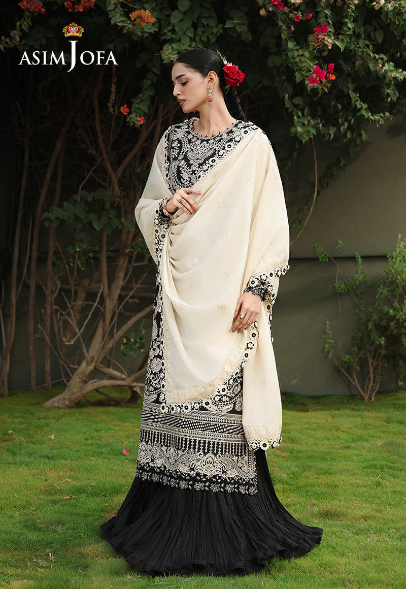 AJULC-01 Embroidered Paper Cotton Unstitched 3 Pcs