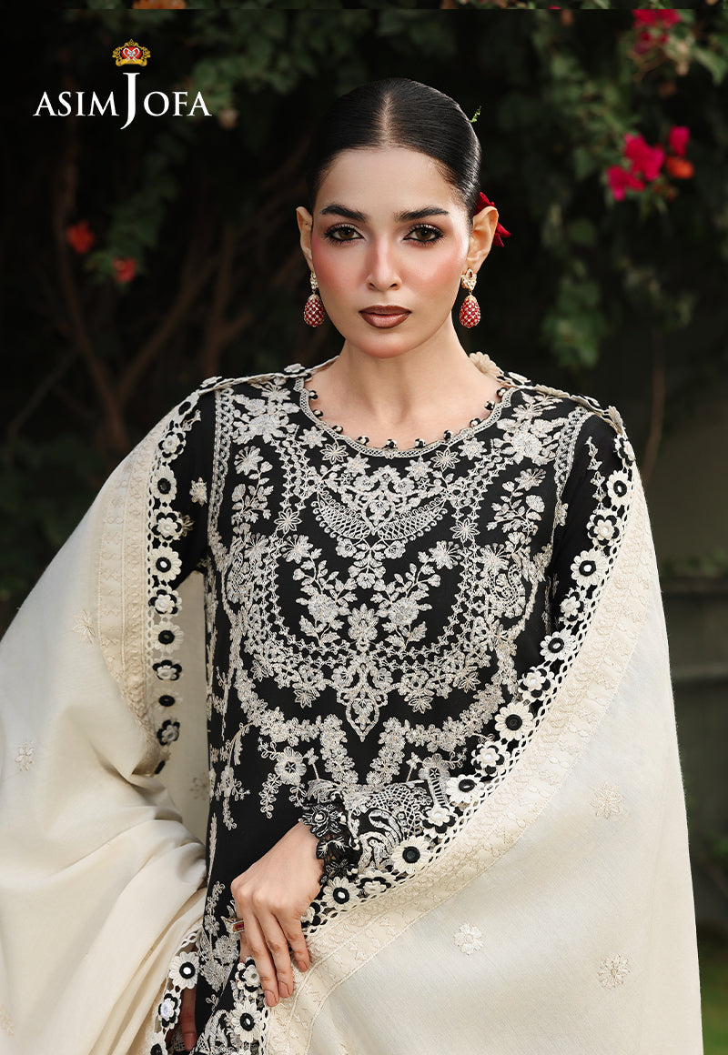 AJULC-01 Embroidered Paper Cotton Unstitched 3 Pcs