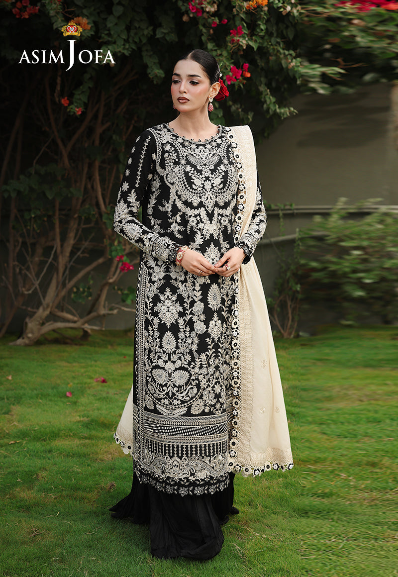 AJULC-01 Embroidered Paper Cotton Unstitched 3 Pcs