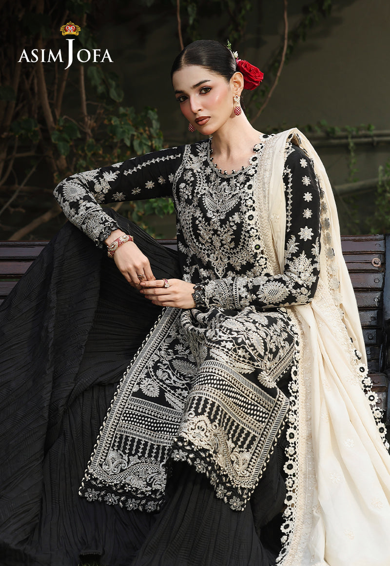 AJULC-01 Embroidered Paper Cotton Unstitched 3 Pcs