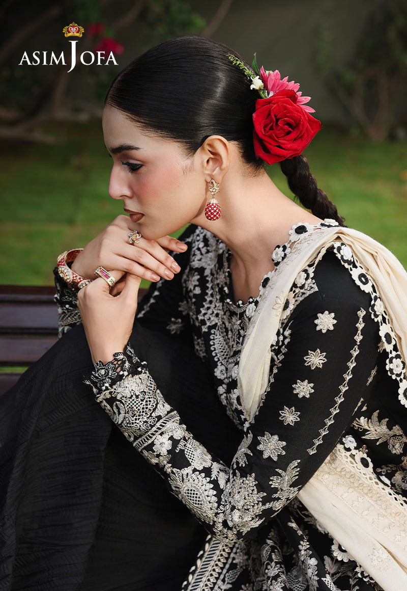 AJULC-01 Embroidered Paper Cotton Unstitched 3 Pcs