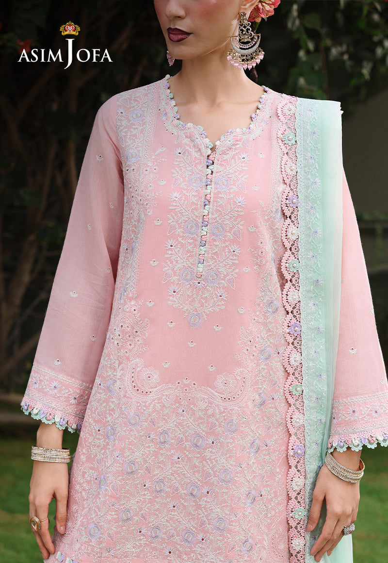 AJULC-06 Embroidered Chikankari Unstitched 3 Pcs