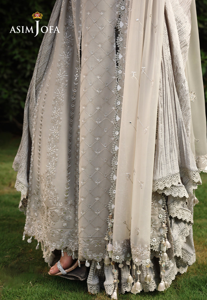 AJULC-08 Embroidered Chiffon Unstitched 3 Pcs