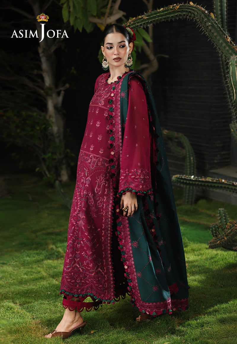 AJULC-04 Embroidered Paper Cotton Unstitched 3 Pcs