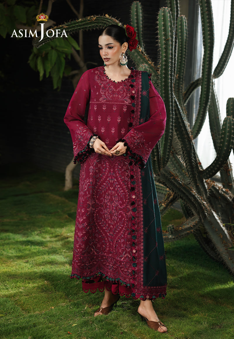 AJULC-04 Embroidered Chikankari Unstitched 3 Pcs