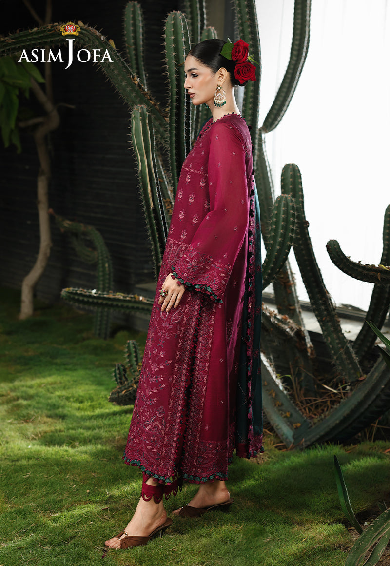 AJULC-04 Embroidered Paper Cotton Unstitched 3 Pcs