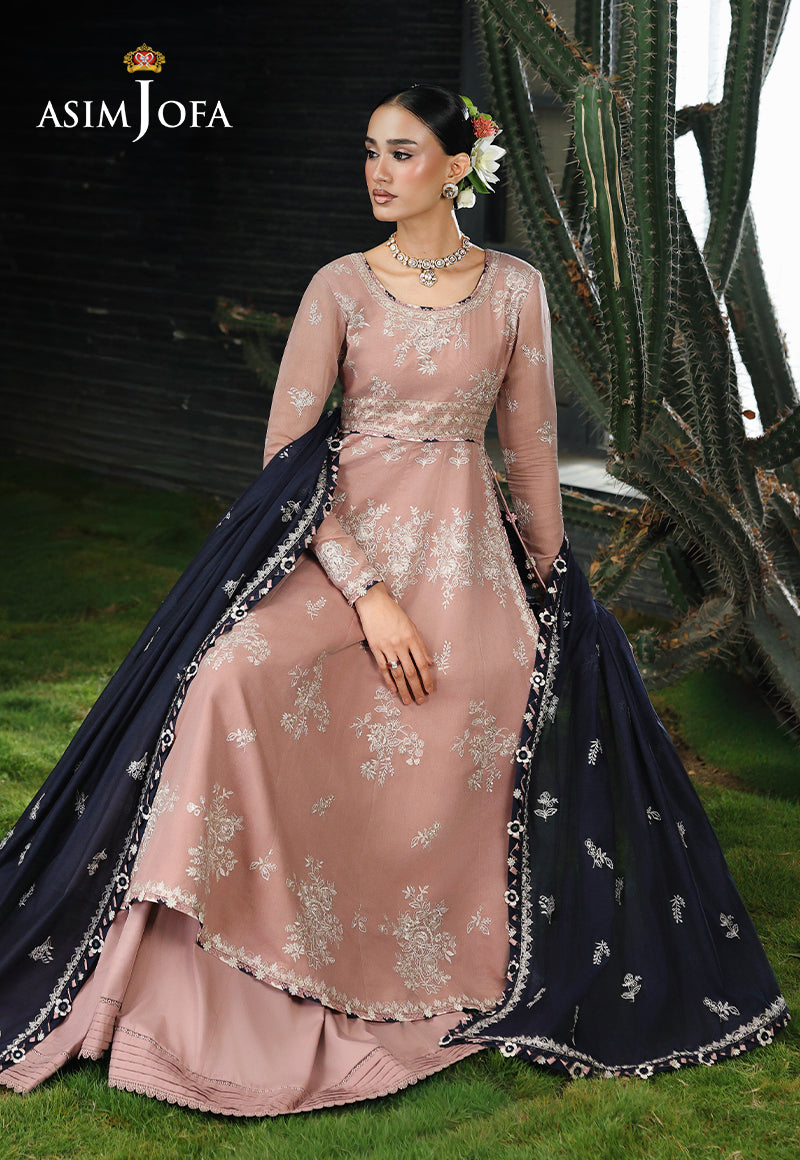 AJULC-02 Embroidered Paper Cotton Unstitched 3 Pcs