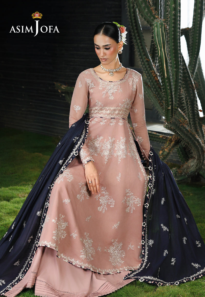 AJULC-02 Embroidered Paper Cotton Unstitched 3 Pcs