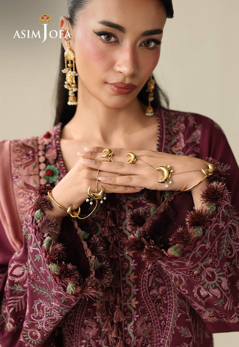 AJULKD-06 Embroidered Rod Stitched 3 Pcs