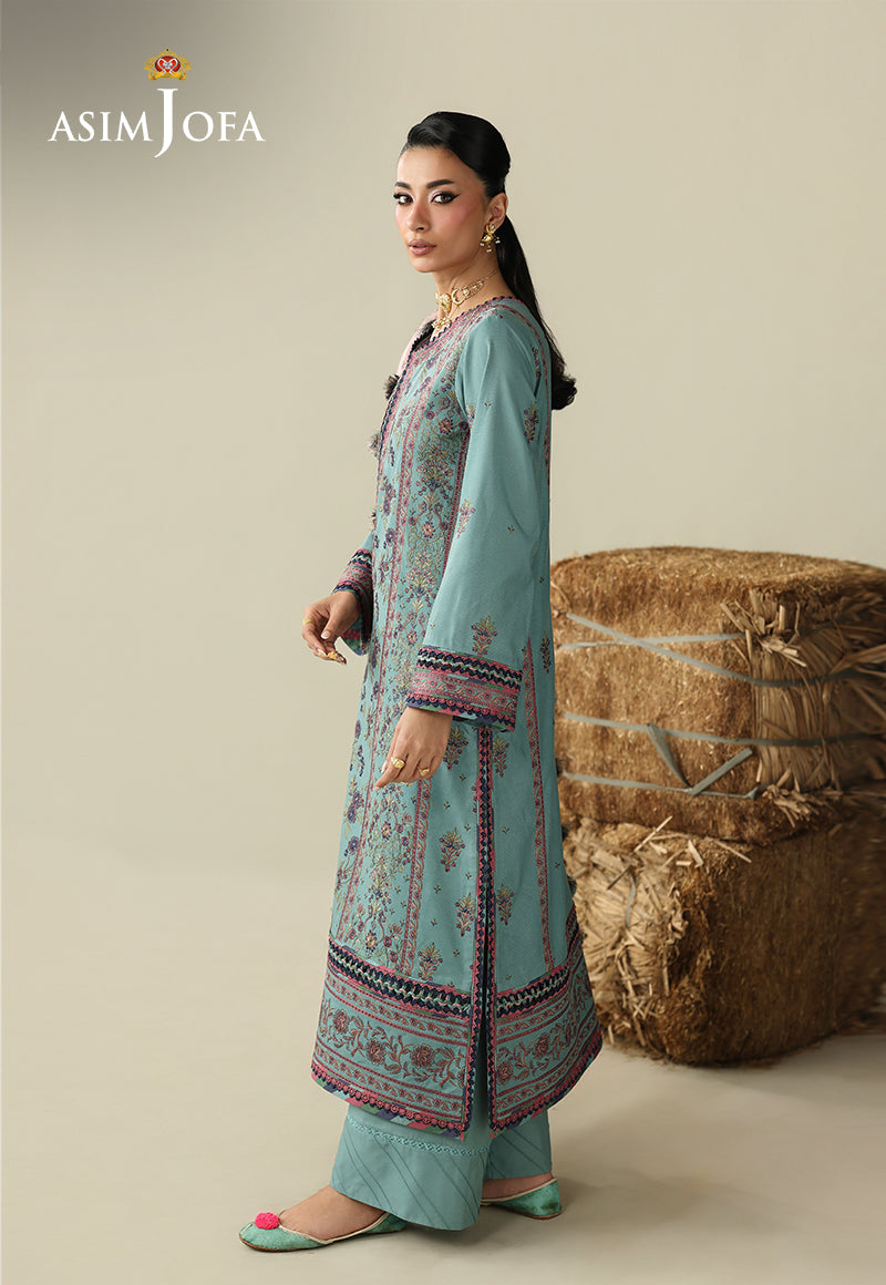 AJULKD-03 Embroidered Rod Stitched 3 Pcs