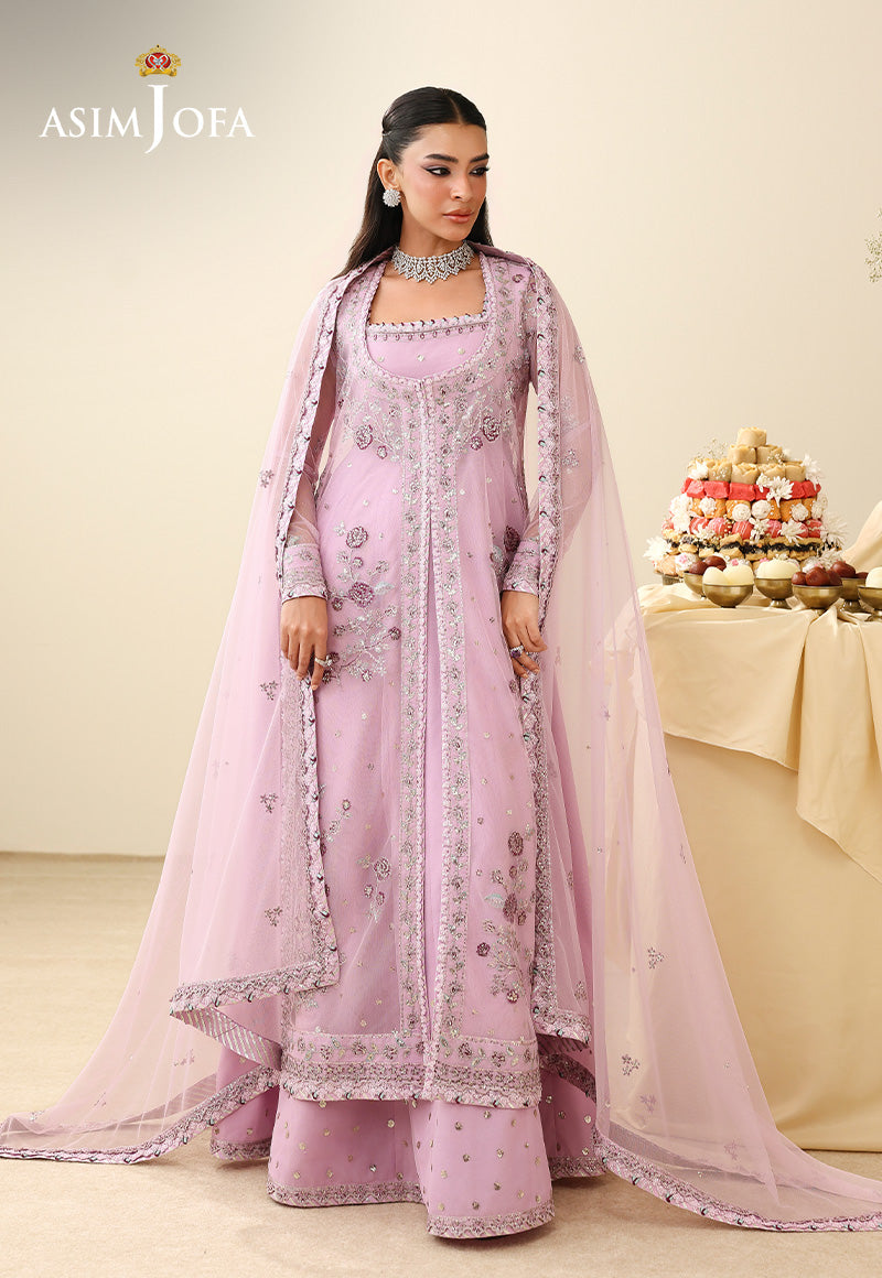 AJULIH-06 Embroidered Poly Net Unstitched 3 Pcs
