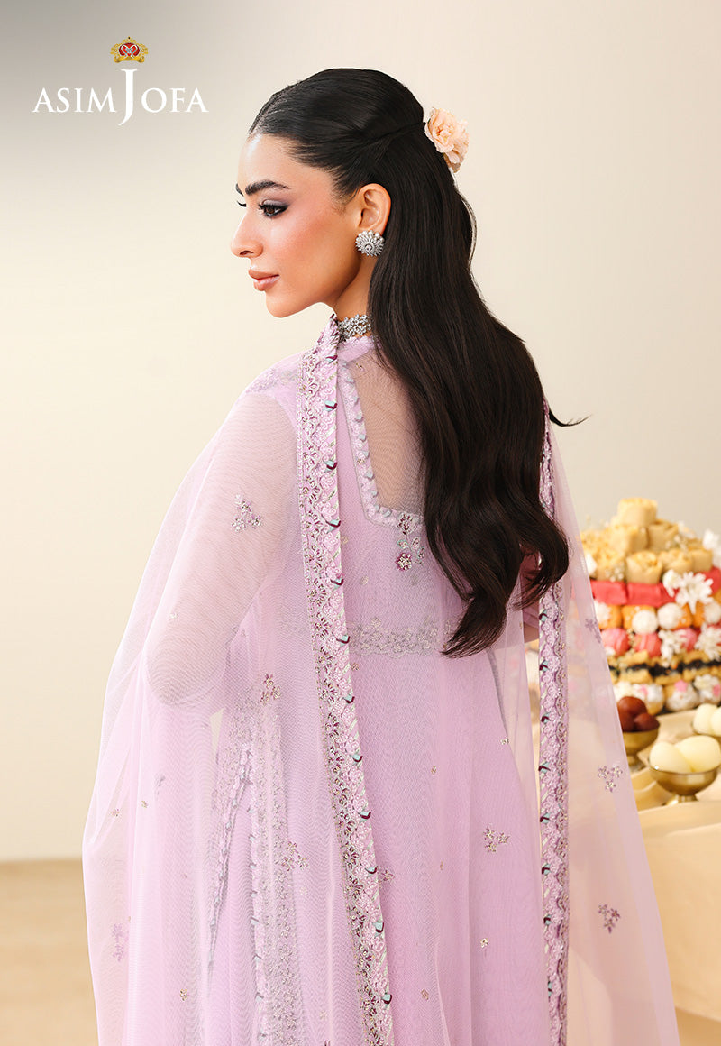 AJULIH-06 Embroidered Poly Net Unstitched 3 Pcs