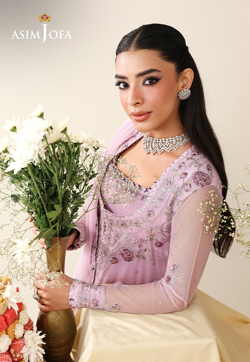 AJULIH-06 Embroidered Poly Net Unstitched 3 Pcs