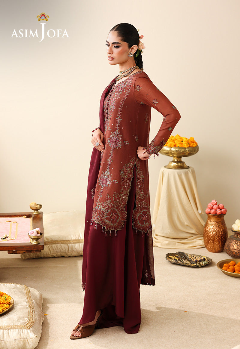 AJULIH-03 Embroidered Chiffon Unstitched 3 Pcs