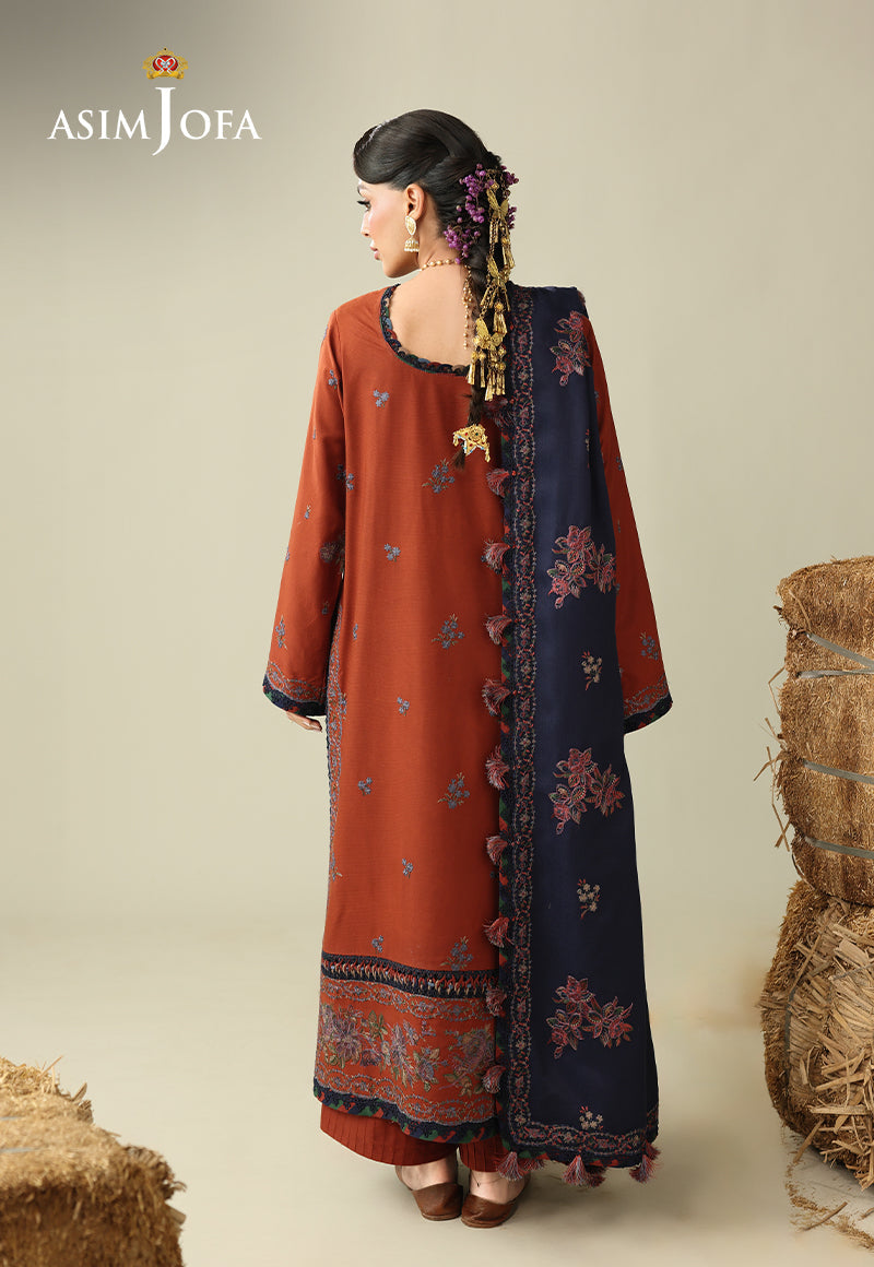 AJULKD-02 Embroidered Rod Stitched 3 Pcs