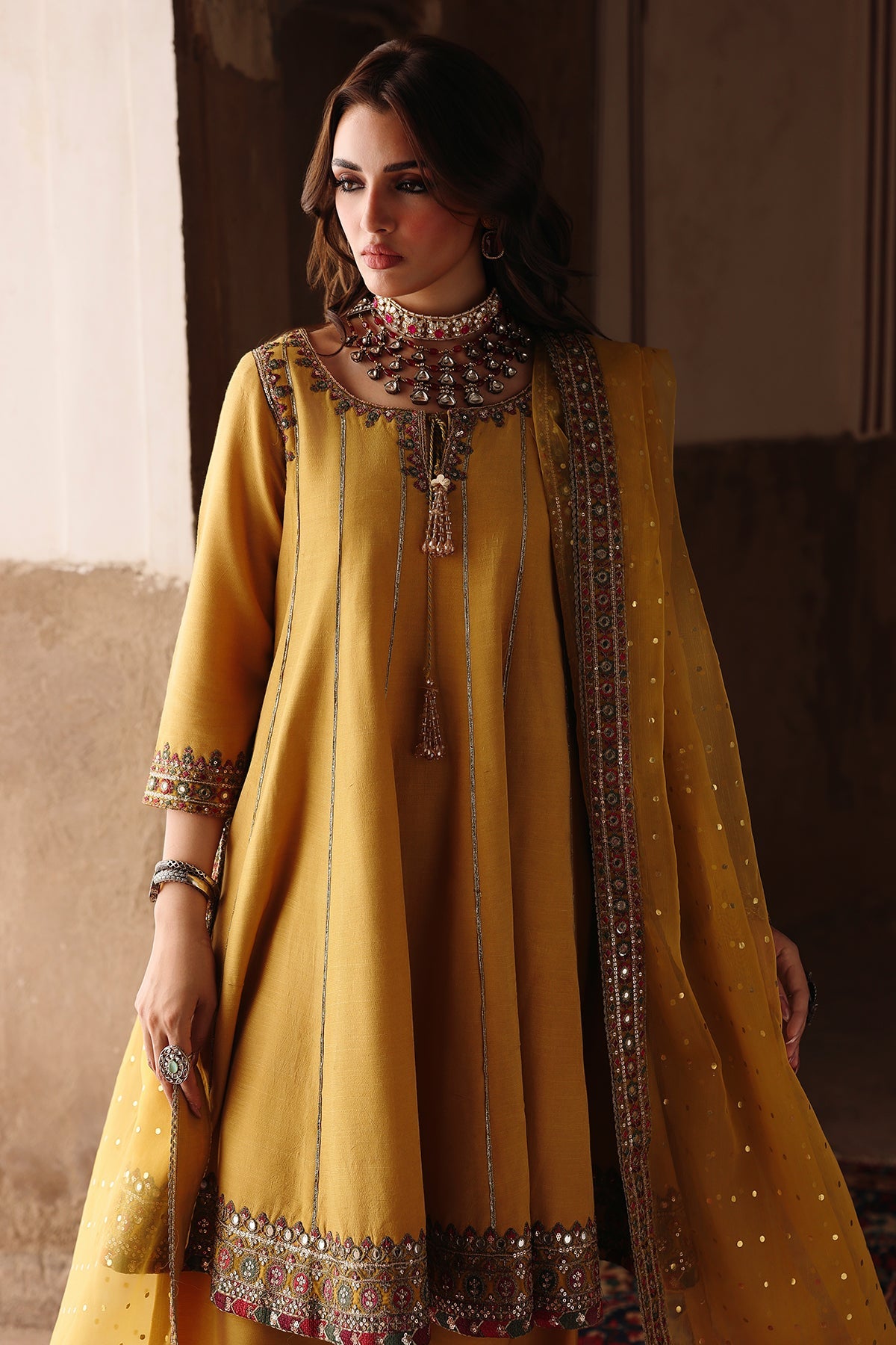 3-PC Stitched Embroidered Raw Silk CMA-6-499