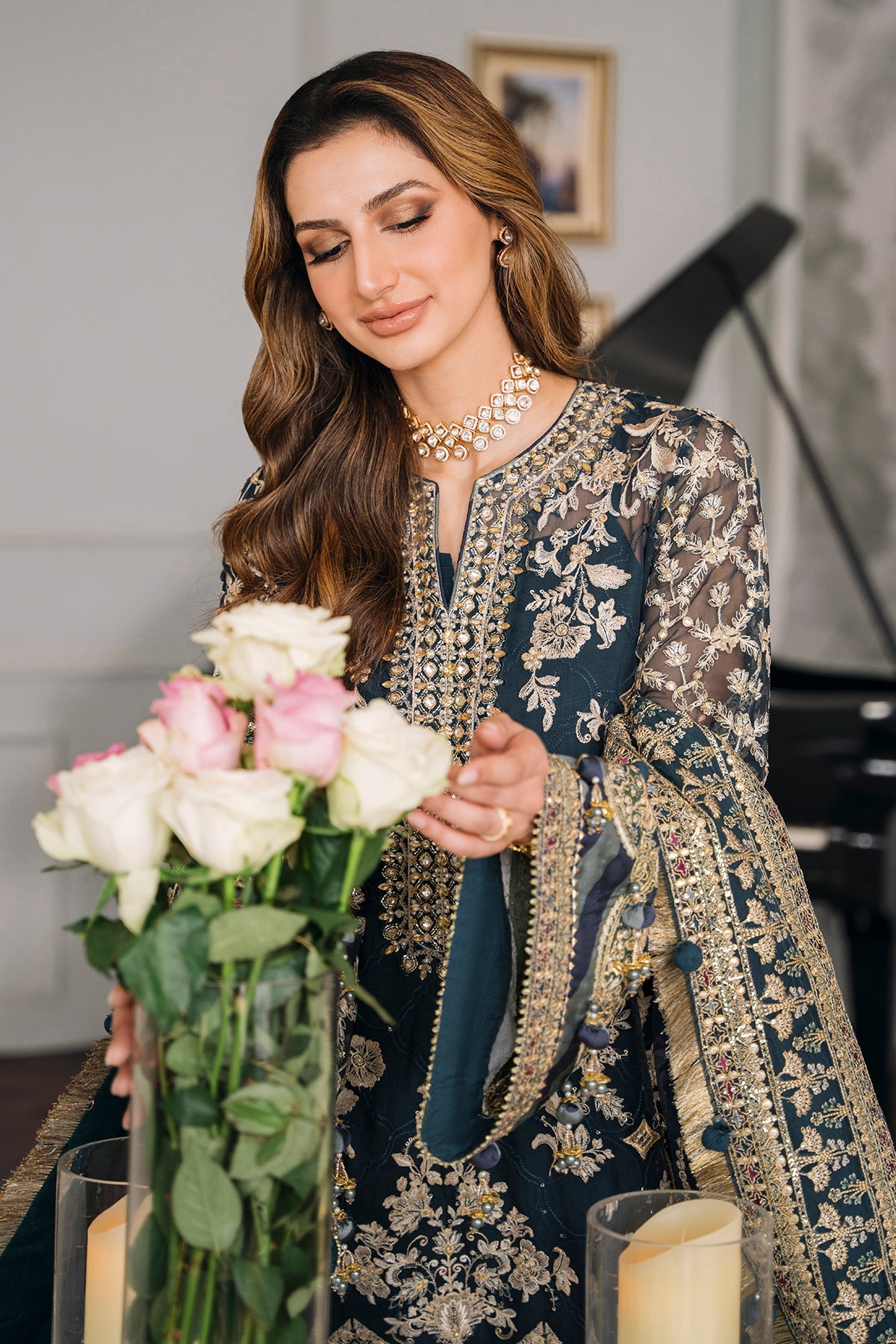 EMBROIDERED CHIFFON CH12-01 STITCHED
